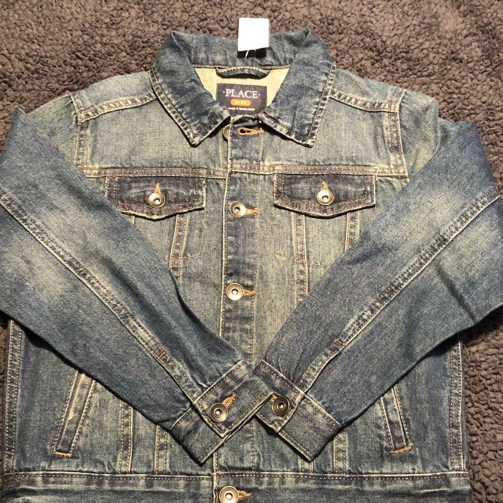 The Children's Place Boys Jean Jacket Streamwash Sz 7/8 NWT